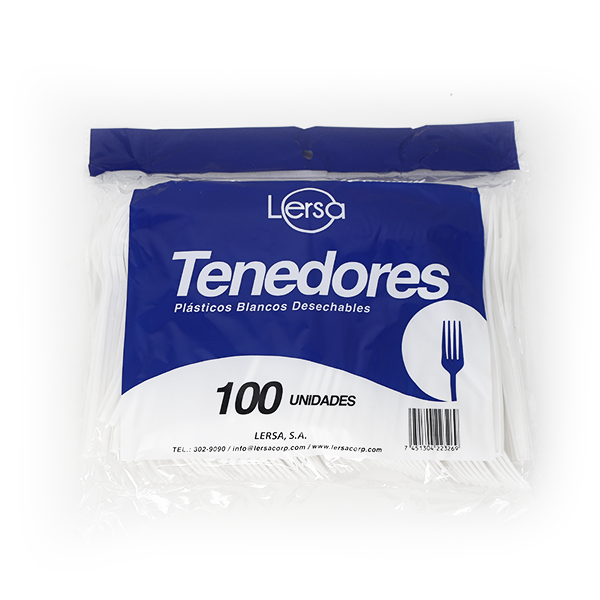 [602B-10X100] Tenedor 18cm 10x100 (Blanco)