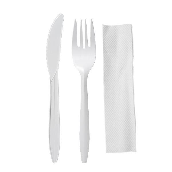 [200B-CTS] Kit de Cubiertos de 14cm (Cuchillo, Tenedor, Servilleta) 500pc