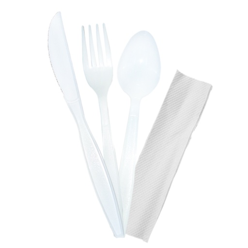 [600B-CCTS] Fork + Knife + teaspoon + Napkin Kit 250pc